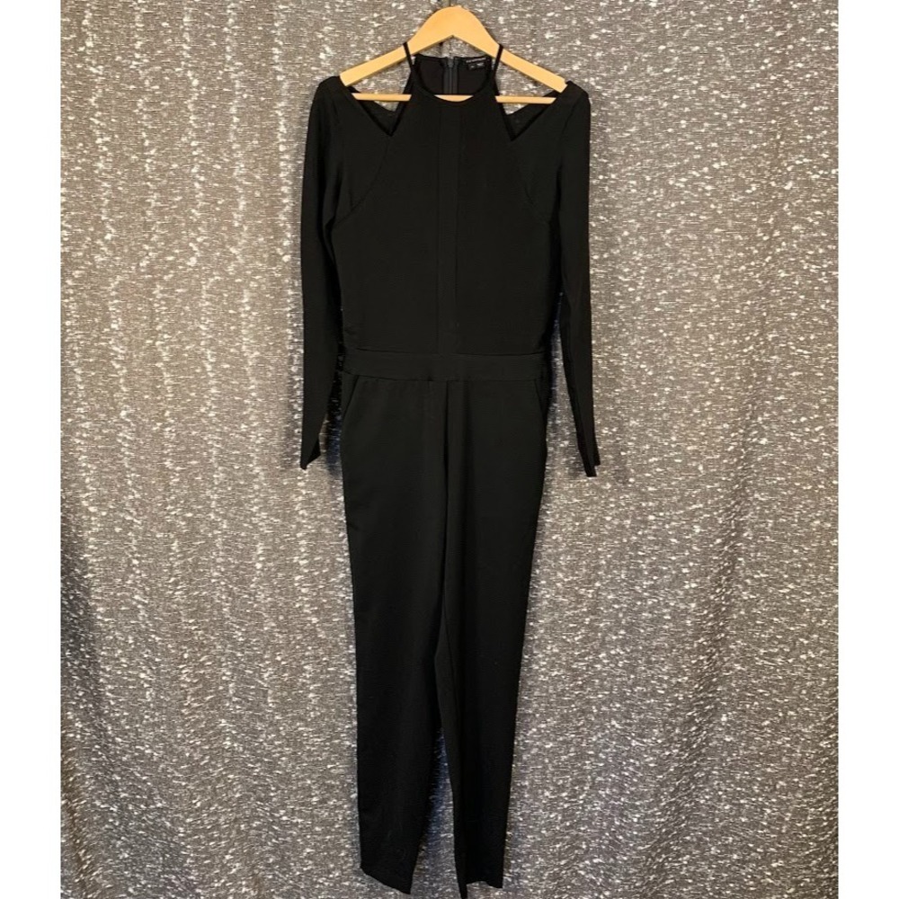 St.‎ By Olcay Gulsen Wizzard Jumpsuit Black Cutouts Sheer Accents Women's 34